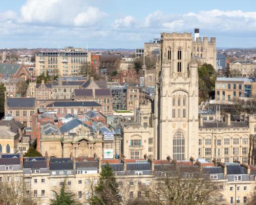 Aerial shot of the Wills Memorial Building